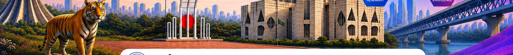 Bangladesh landmarks and national symbols used as a conference identity ribbon